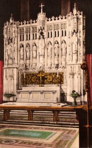 New York City The Cathedral Of St John The Divine The High Altar Handcolored ...