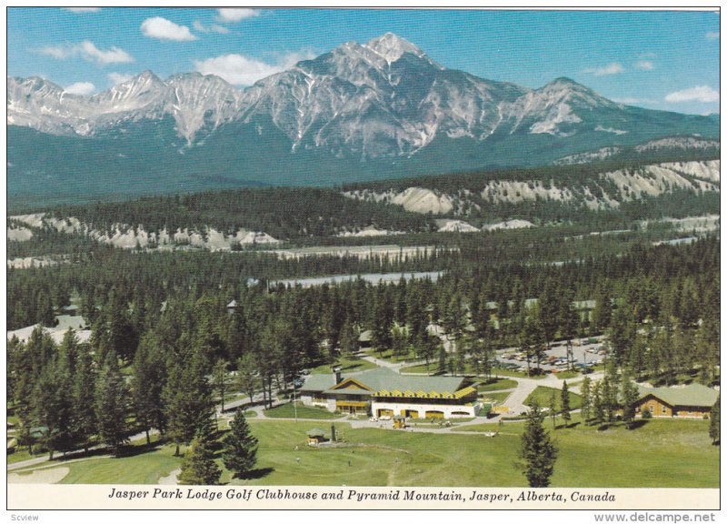 Jasper Park Lodge Golf Clubhouse And Pyramid Mountain, JASPER, Alberta, Canad...