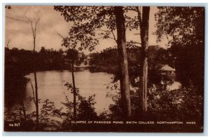 c1940's Glimpse of Paradise Pond Smith College Northampton MA Artvue Postcard