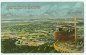 SAN GABRIEL VALLEY FROM MT LOWE CA RAILWAY CAR POSTCARD