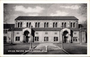 Postcard Union Pacific Railroad Train Station Depot in Ogden, Utah