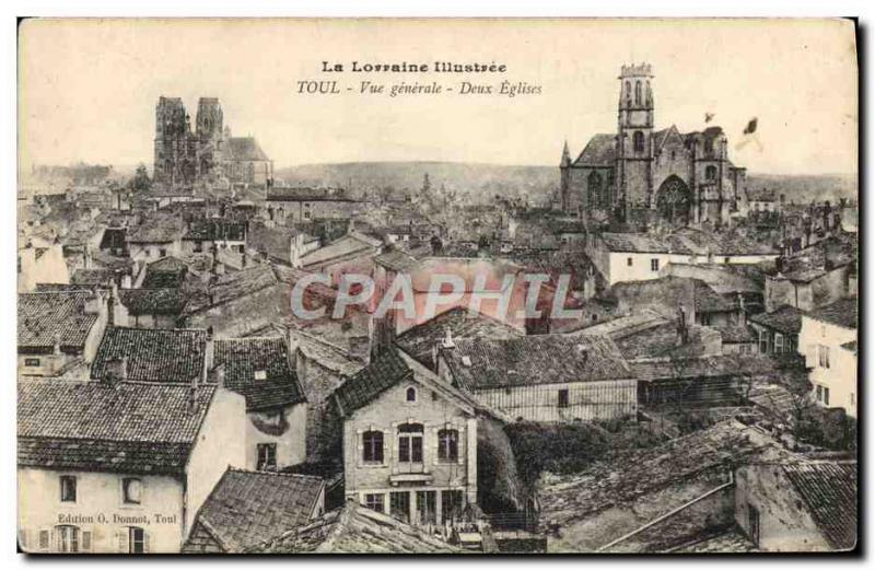 Old Postcard Toul Vue Generale Two Churches