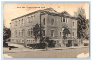 c1910's Notre Dame Church Street View Springvale Maine ME Antique Postcard