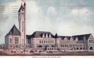 Vintage Postcard 1912 Union Station St. Louis Missouri J.S. McDermmott Pub.