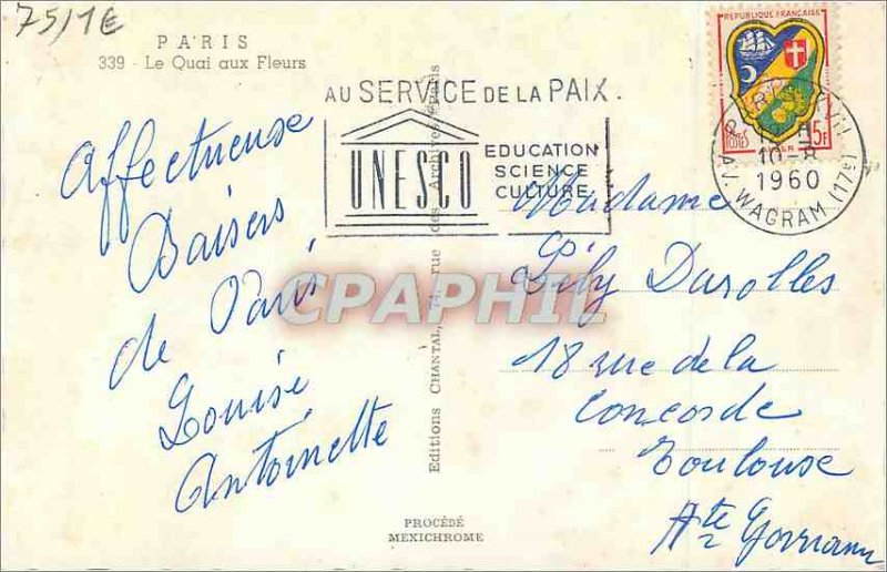 Modern Postcard Paris Le Quai aux Fleurs