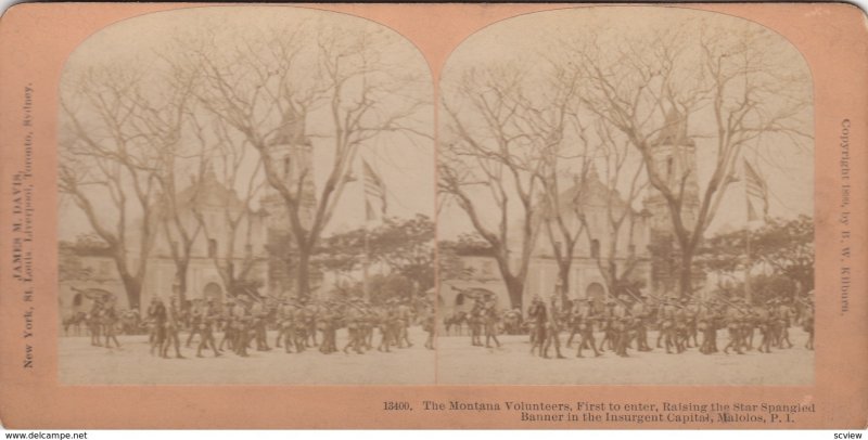 SV: MALOLOS , Philippines , 1890s ; Montana Volunteers Raising USA Flag