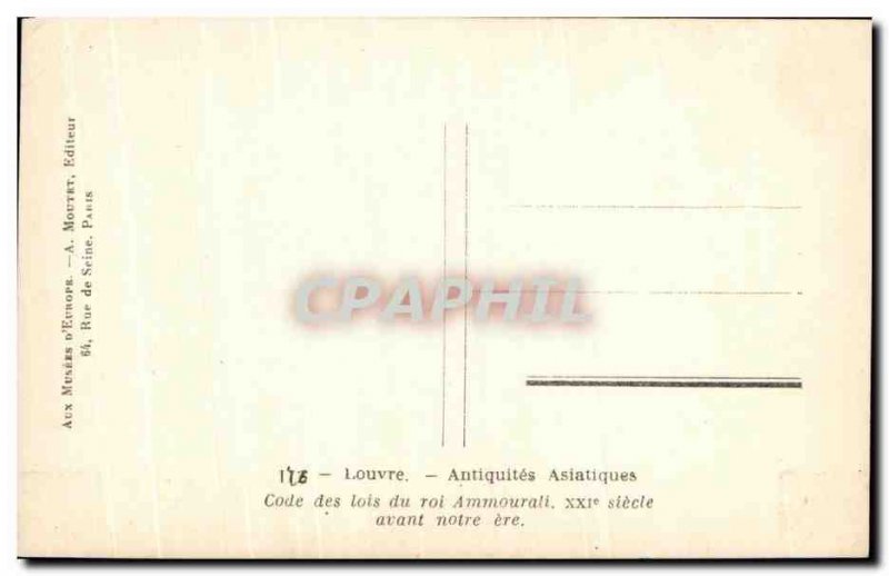 Old Postcard Louvre King Code of Laws Ammourali