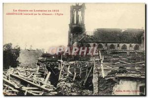 Postcard Old Gerreiller Bombard The church by German Militaria