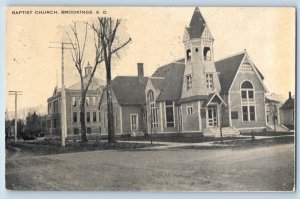 Brookings South Dakota SD Postcard Baptist Church Building Exterior 1910 Vintage