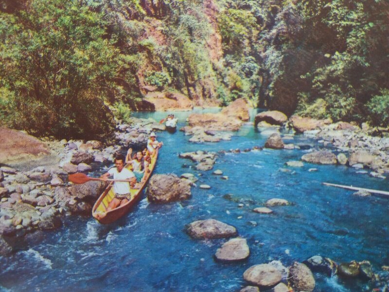 Boats Negotiating the Rapids at Pagsangjan Phillipines Vintage Postcard