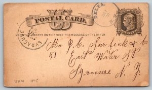 Postal Card  Delta   Syracuse  New York Cancel    Postcard