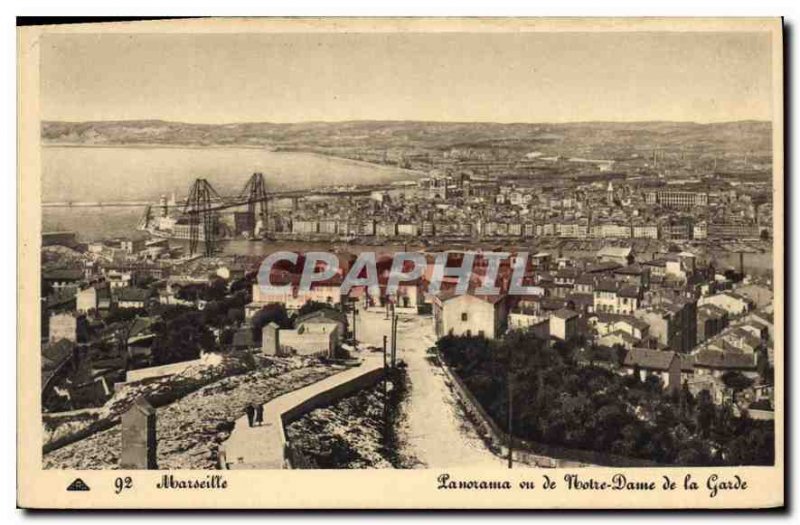 Postcard Old Marseille Panorama seen from Notre Dame de la Garde