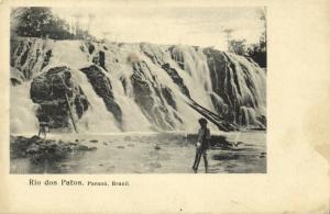 brazil, PARANA, Rio dos Patos, Waterfall (1899) 