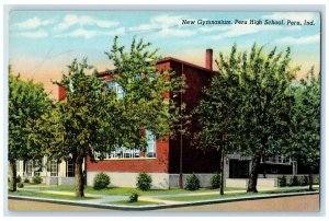 1946 New Gymnasiums Peru High School Exterior Building Peru Indiana IN Postcard