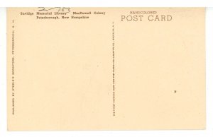 NH - Peterborough. MacDowell Colony, Savidge Memorial Library