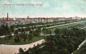 Vintage Postcard 1919 Midway And University Department Of Chicago Illinois IL