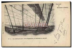 Old Postcard Barnum & Bailey Circus interior of the tent racecourse view