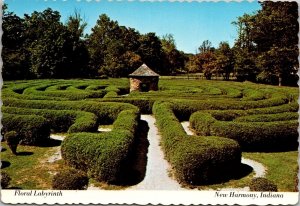 Floral Labyrinth Formal Gardens New Harmony, IN Postcard Q72