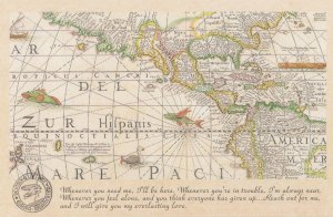 The Pacific Ocean North South America Map Proverb Postcard