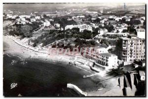 Old Postcard Aerial view Guethary The Beach and the Casino (Operator Ed Grafo...
