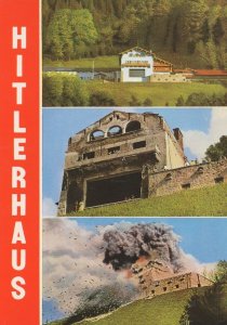 Adolf Hitler WW2 House Hitlerhaus Explosion Rare German Postcard