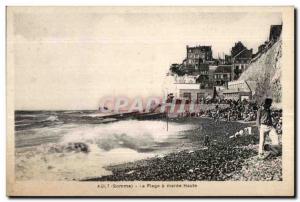 Old Postcard Ault Somme Beach High tide has