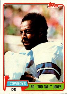 1981 Topps Football Card Ed Too Tall Jones Dallas Cowboys sk60197