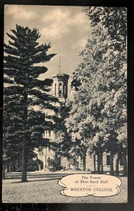 Vintage Postcard 1944 Blanchard Hall Tower, Wheaton College, Illinois (IL)