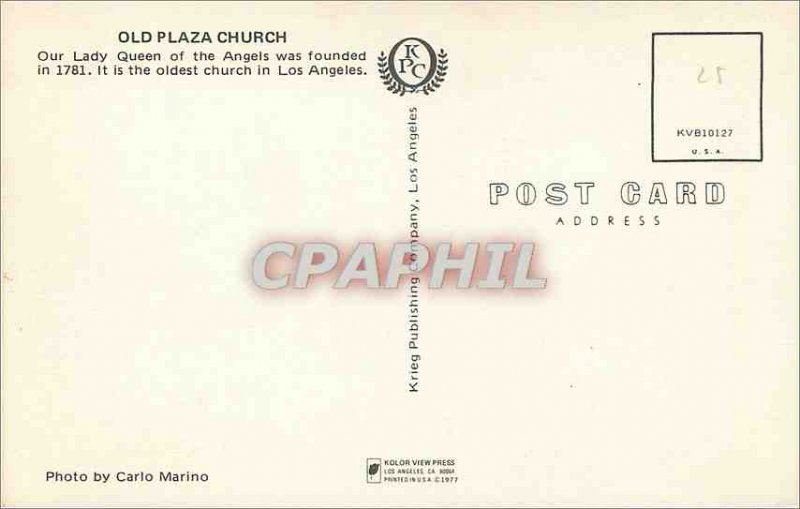 Postcard Modern Oldest Church In LA