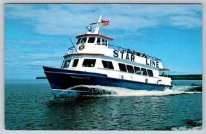 MV Marquette, Star Line Boat, St Ignace To Mackinac Island Michigan, Postcard