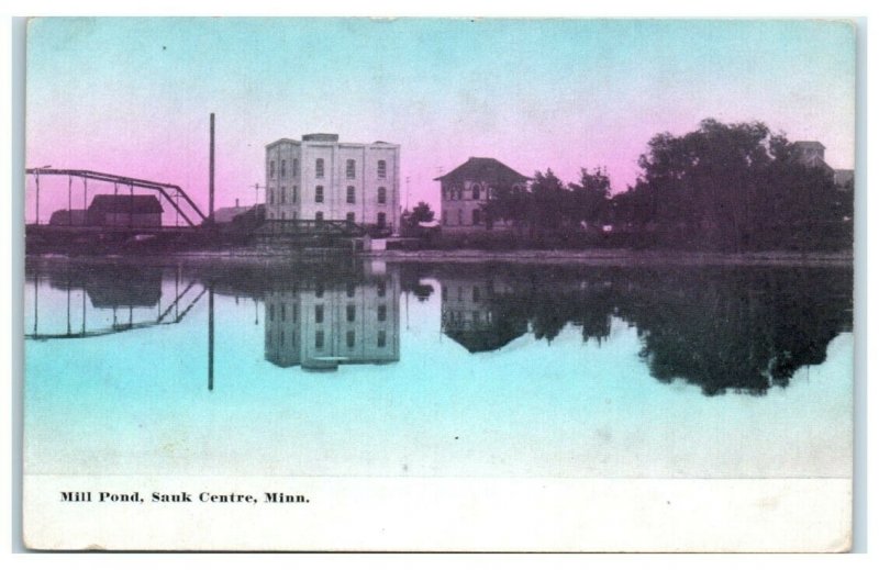 Early 1900s Mill Pond, Sauk Centre, MN Postcard