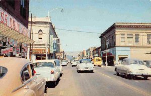 East Second Street Cars Drug Store The Dalles Oregon 1950s postcard