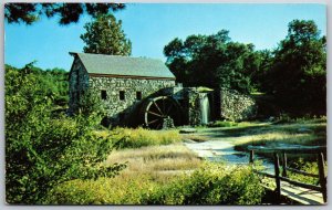 Vtg South Sudbury Massachusetts MA Grist Mill Water Wheel 1950s View Postcard