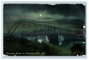 Vintage Broadway Bridge By Moonlight Peru Ind. Postcard P138E