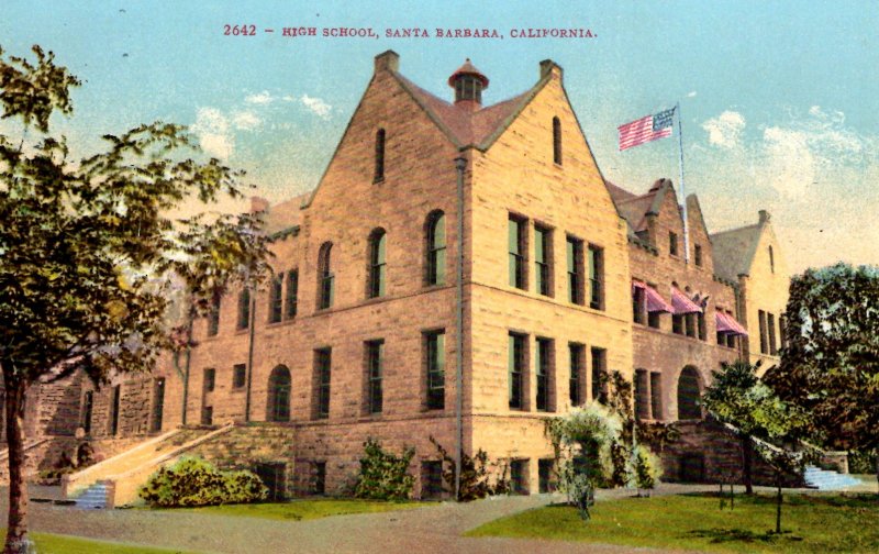 Santa Barbara, California - A view of the High School - c1910