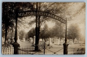 1908 Milford Center Cemetery Milford Center Ohio OH RPPC Photo Antique Postcard