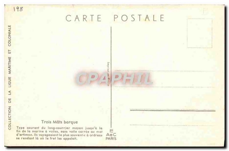 Postcard Old Boat Haffner Trois Mats boat