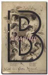 Old Postcard Fantaisie Letters Letter B