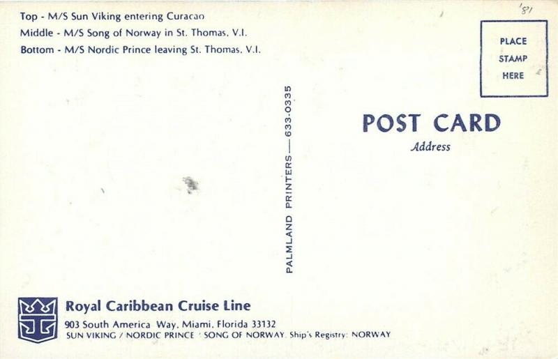 Steamer, M/S Sun Viking, M/S Song of Norway, M/S Nordic Prince, Royal Caribbean