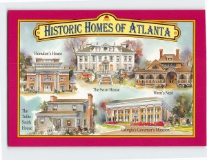 Postcard Historic Homes of Atlanta Georgia USA