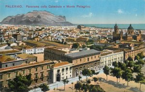 Italy Palermo cathedral panorama with Pellegrino mountain