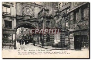 Rouen - La Grosse Horloge - Old Postcard