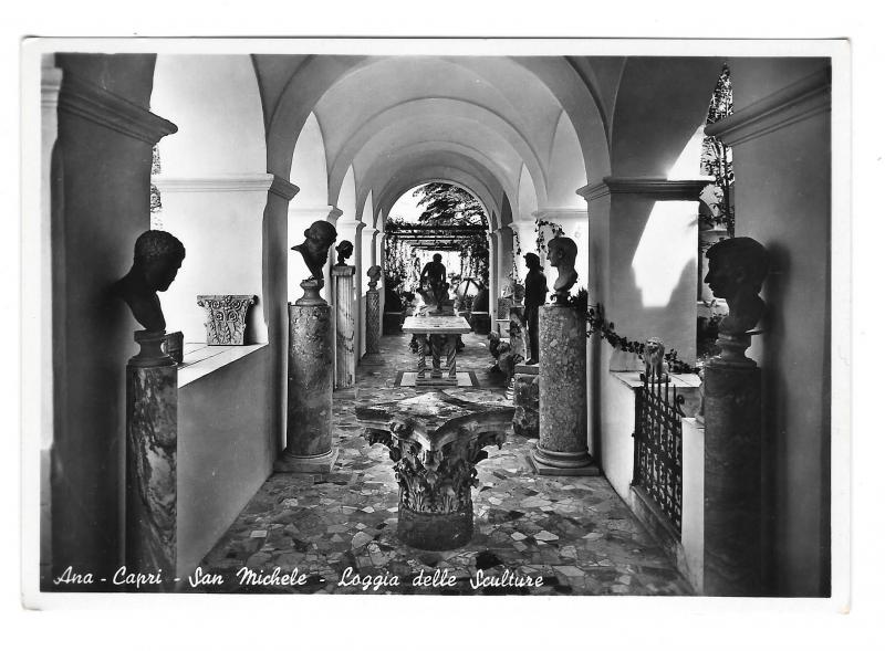 Italy Ana Capri San Michele Loggia Sculture Sculpture Glossy Photo Postcard 4X6