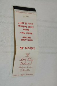 Little Shop Unlimited Crete Illinois Advertising 20 Strike Matchbook Cover