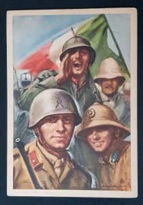 GERMAN THIRD 3rd REICH / ITALIAN AXIS PACT ORIGINAL PROPAGANDA CARD INFANTRY