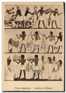 Postcard Ancient Egypt Egypt Egyptian Painting Sacrifice and oblation