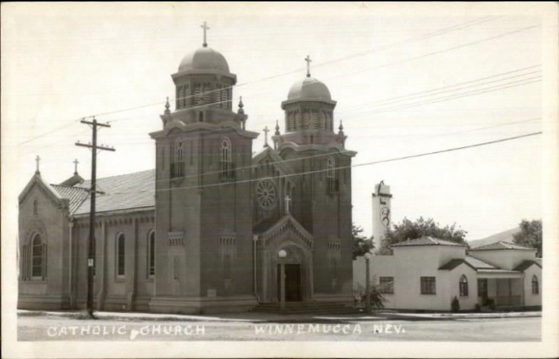 Winnemucca NV Catholic Church Real Photo Postcard