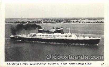 S.S. United States Ocean Liner, Oceanliner Ship Unused light corner wear clos...