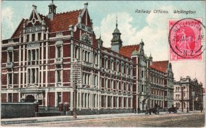 PC NEW ZEALAND, WELLINGTON, RAILWAY OFFICES, Vintage Postcard (B41538)