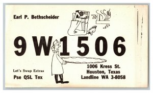 QSL Radio Card From Houston Texas 9W1506 